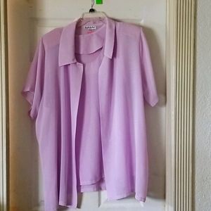 Lavender tank with overshirt